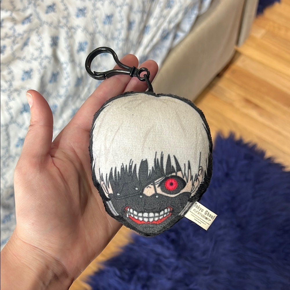 Tokyo Ghoul Ken Kaneki Plush Keychain Anime Bag Charm Black Red